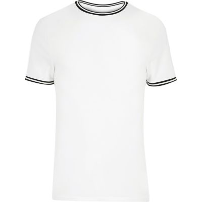 White sporty muscle fit T-shirt